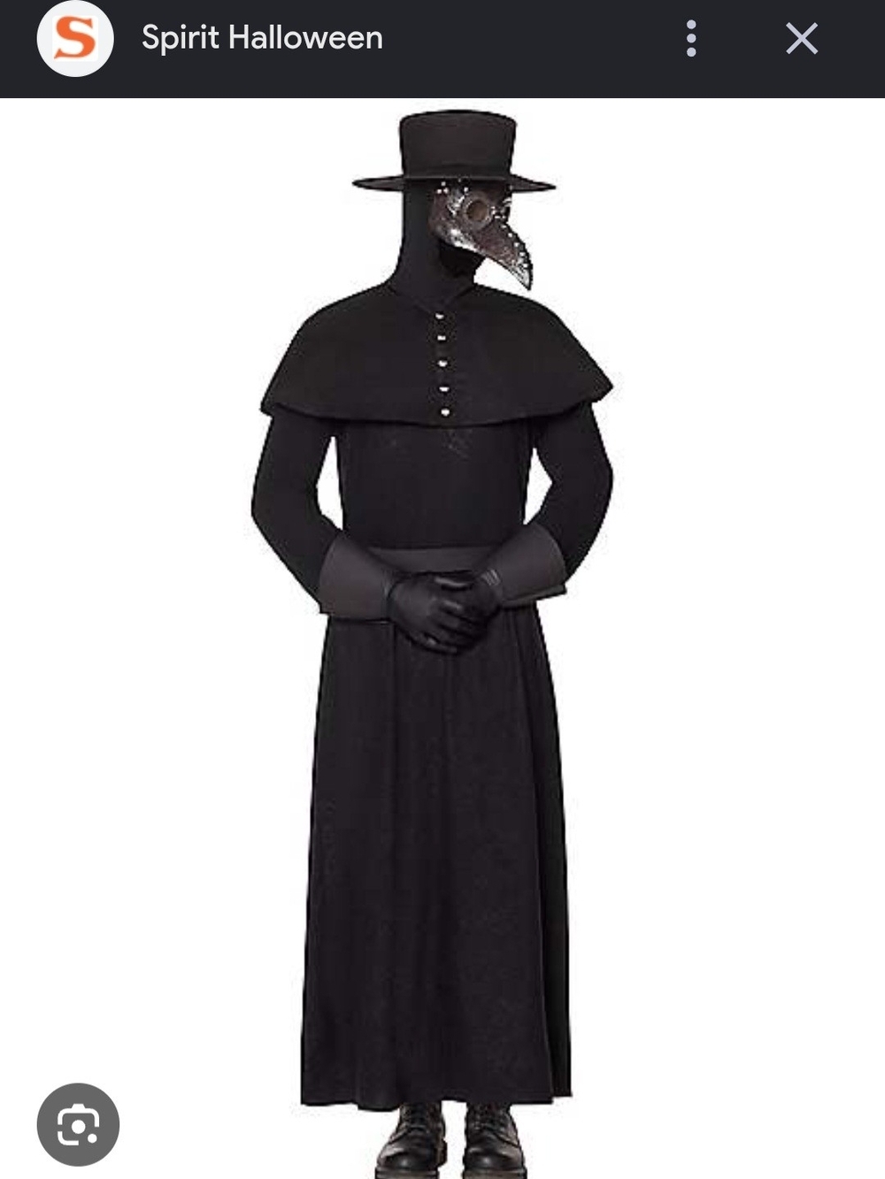 Spirit Black Plague Doctor Adult Costume - Medium